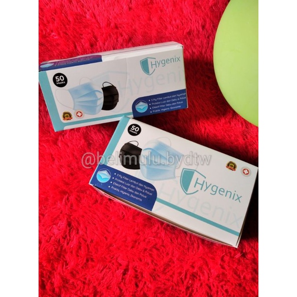 masker 3 ply import hygenix earloop biru isi 50 pcs
