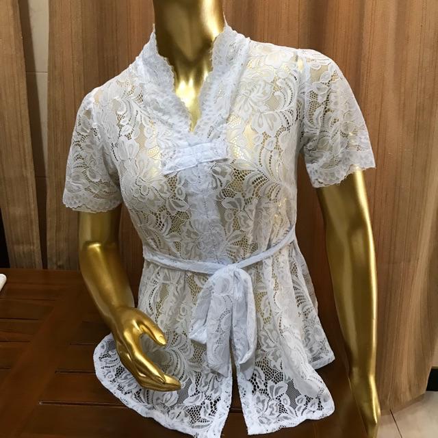 Kebaya Bali | Kebaya mirabel sofia | kebaya hamil |kebaya Brokat-Putih