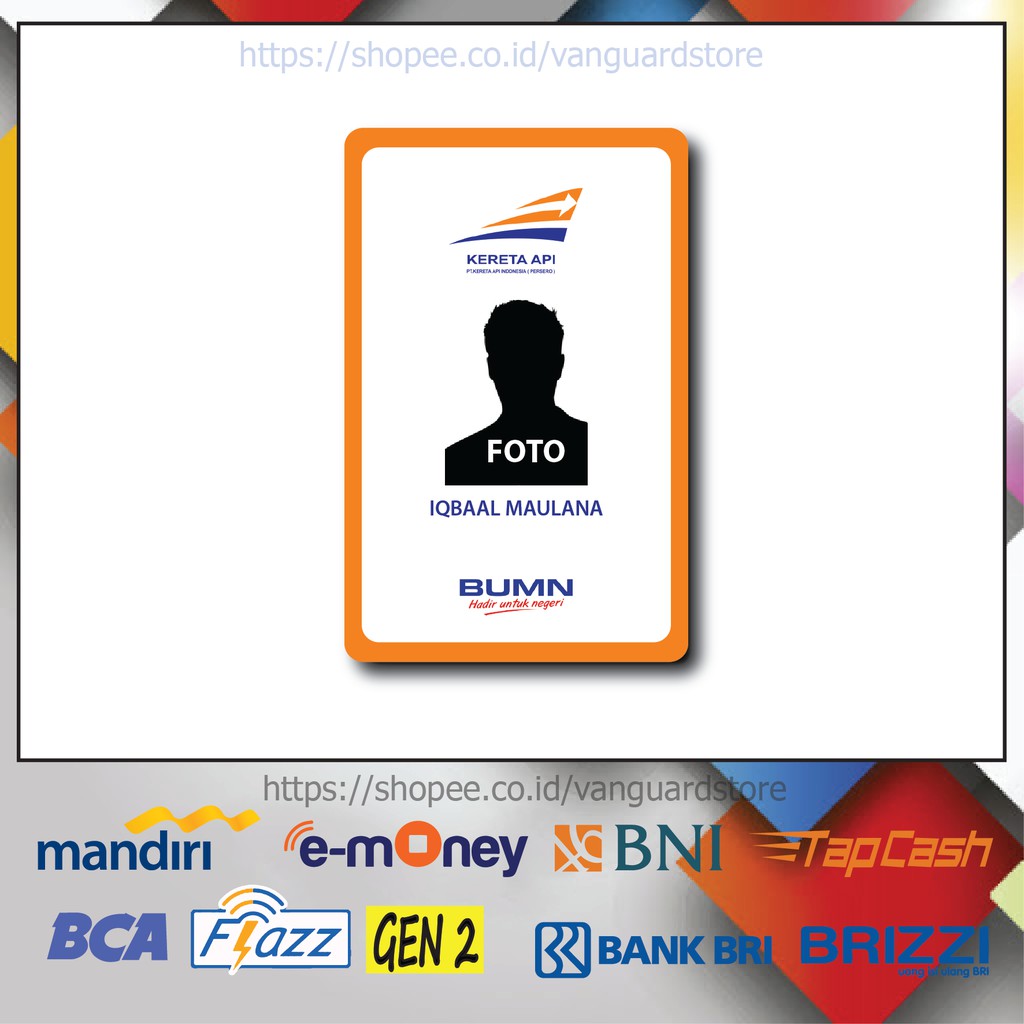 KARTU E MONEY E TOLL KAI KARTU TANDA PENGENAL CONTOH ID CARD 6 EMONEY MANDIRI FLAZZ TAPCASH BRIZZI