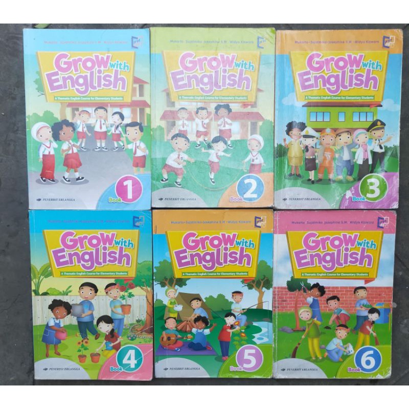 Buku Bekas Grow with English SD Kelas 1 2 3 4 5 dan 6