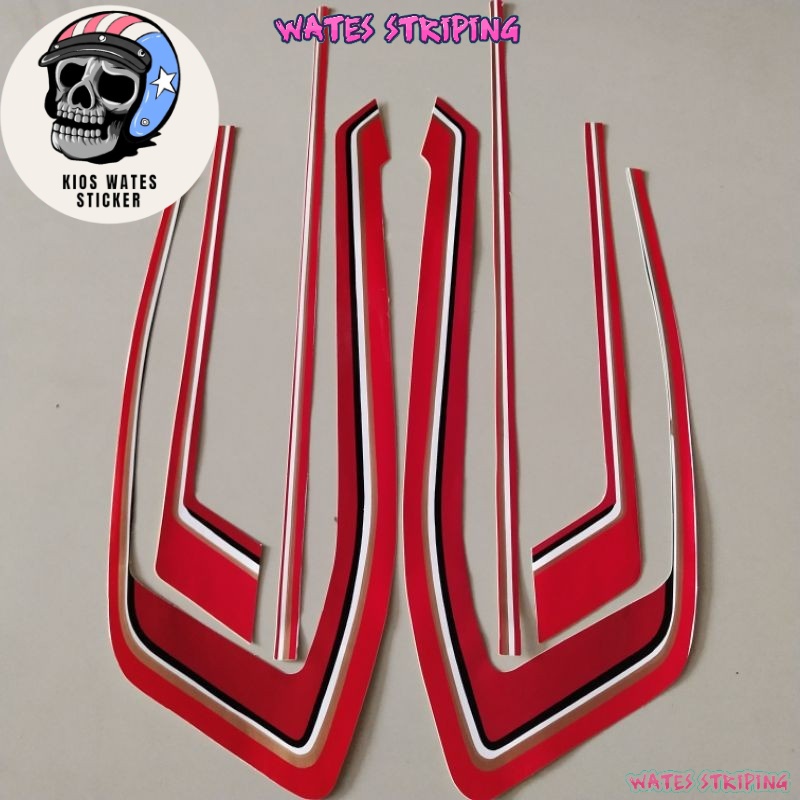 Striping Decal Polet Sticker honda gl pro 1983 merah putih berkualitas termurah Wates Stiker