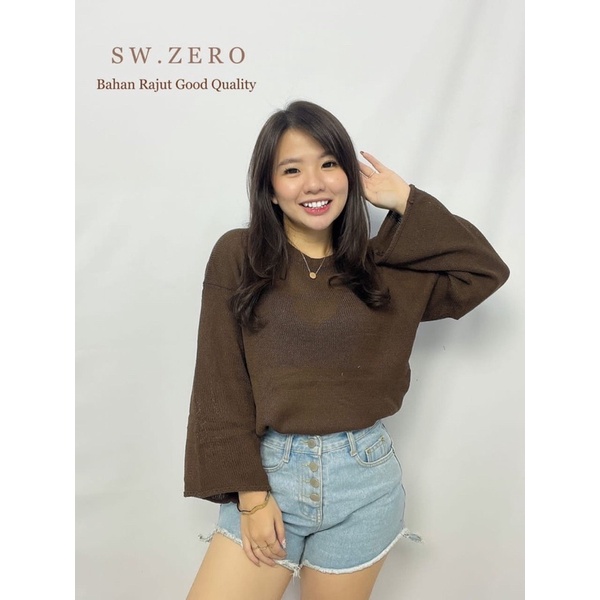 BAJU CEWEK ZERO ATASAN WANITA BLOUSE RAJUT KEKINIAN FASHION LENGAN PANJANG