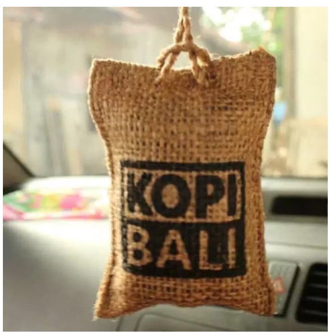 Pengharum Gantungan Mobil Biji KOPI BALI Parfum Ruangan Model Gantung Kantung Goni Aroma Coffee Lampung Gayo