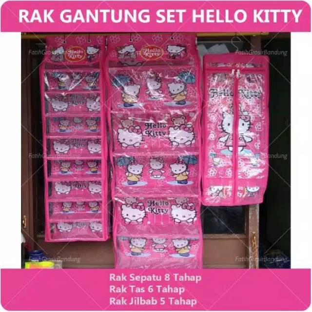 HEMAT RAK GANTUNG SET 3 IN 1 Rak Sepatu ,rak tas dan rak hijab rak gantung murah rak ras rak sepatu