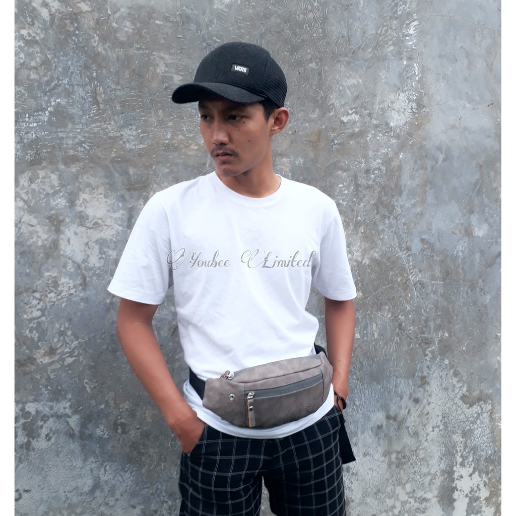 Tas Pinggang Pria Waistbag Kulit Sintetis pria wanita