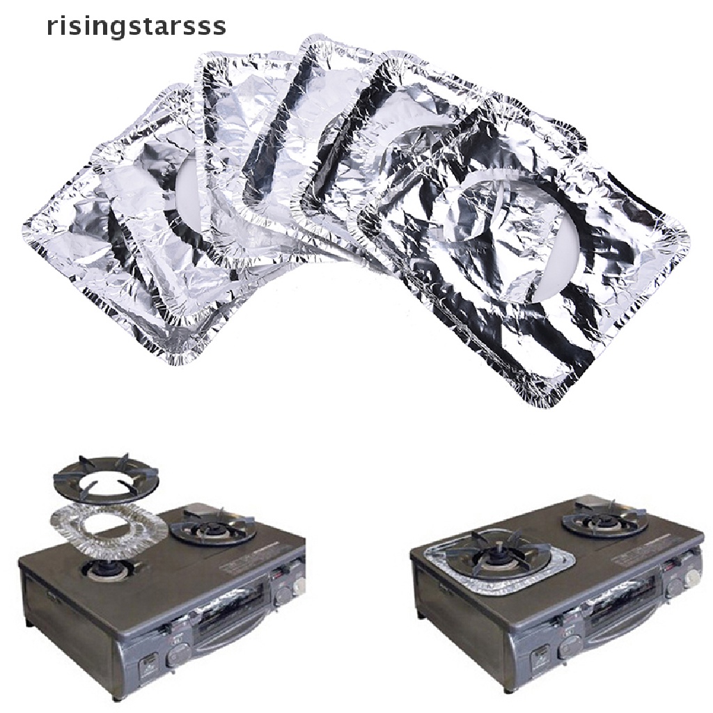 Rsid Span-new 12pcs Cover Pelindung Kompor Gas Bahan Aluminum Foil Reusable