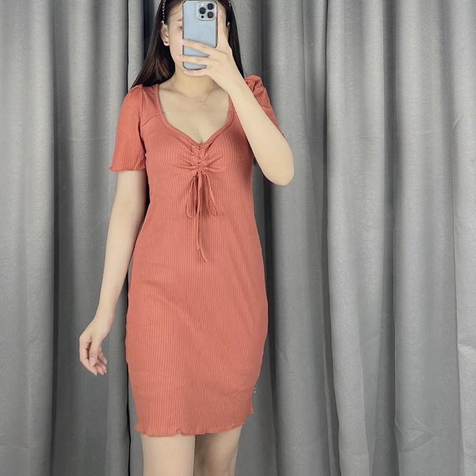 Terkini Dress serut bodycon rib | Dress knit bodycon populer