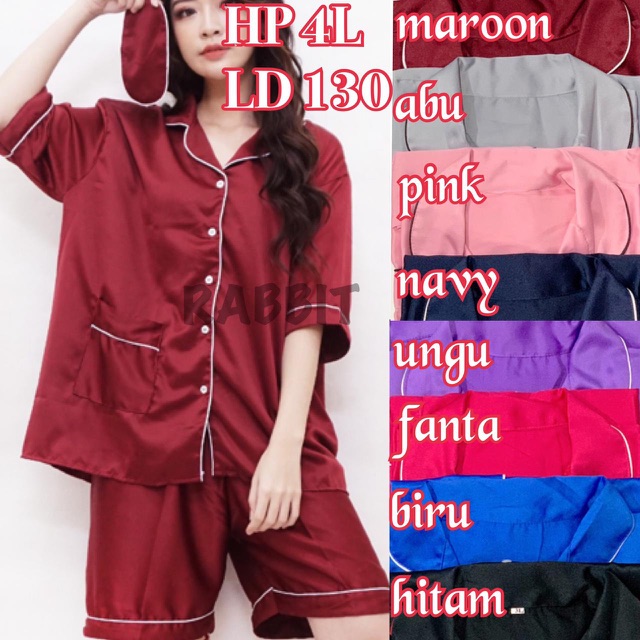 [3.3 Bundles Deals] Piyama pendek 4L ld 130 satin exclusive super jumbo