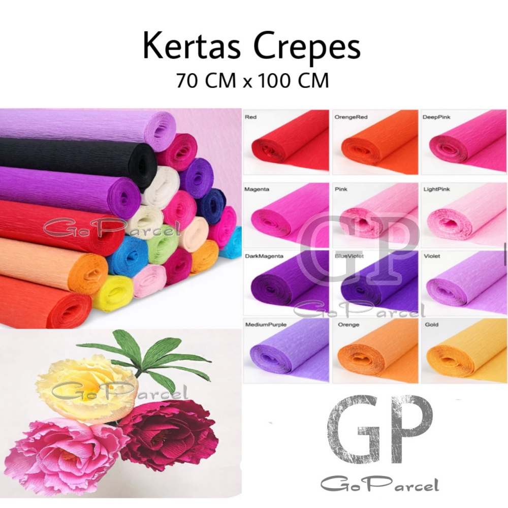 ( Ecer ) KERTAS CREPES - KERTAS KREP POTONG / TISSUE CREPP / TISU CREPE PAPER