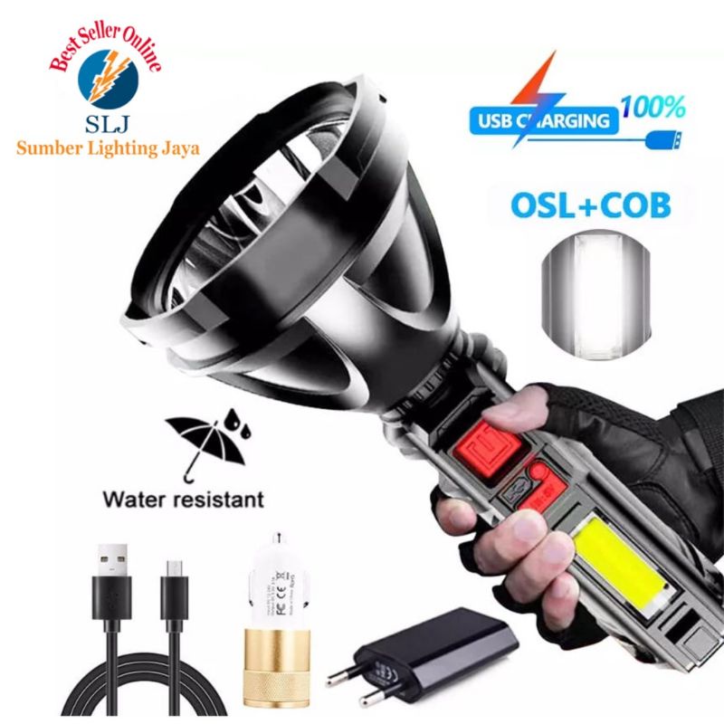 HARGA PROMO SENTER L823 SUPER TERANG CHARGER WATER PROOF ANTI AIR