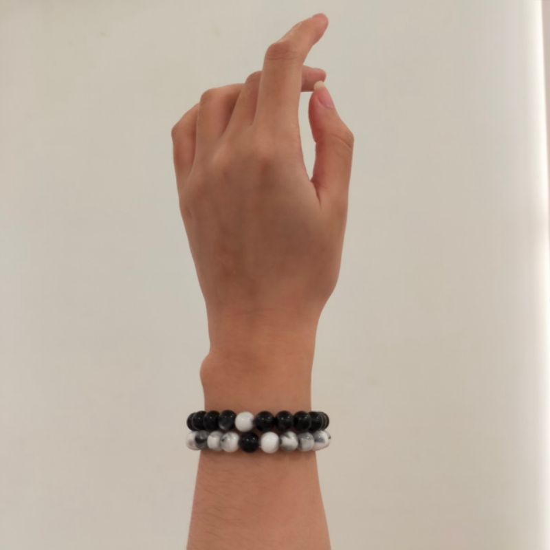 Gelang Pasangan Marble Knot Beads Bracelet Couple Marmer