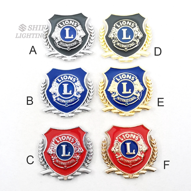 1pc Stiker Emblem Logo Singa Club Internasional Bahan Metal Untuk Dekorasi Mobil