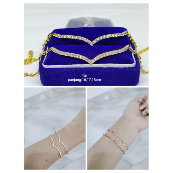 GELANG MODEL KOYE LISTRING V ( FUZI) /GELANG PERAK ASLI SILVER 925 LAPIS EMAS/ GELANG FASHION WANITA TERBARU