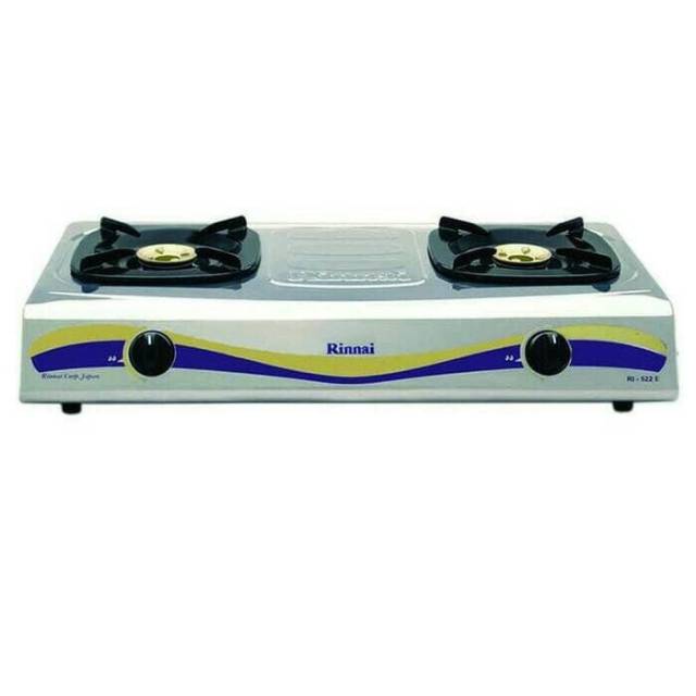 KOMPOR GAS RINNAI RINAI 2 TUNGKU STAINLESS RI 522 E RI522E KHUSUS GOSEND