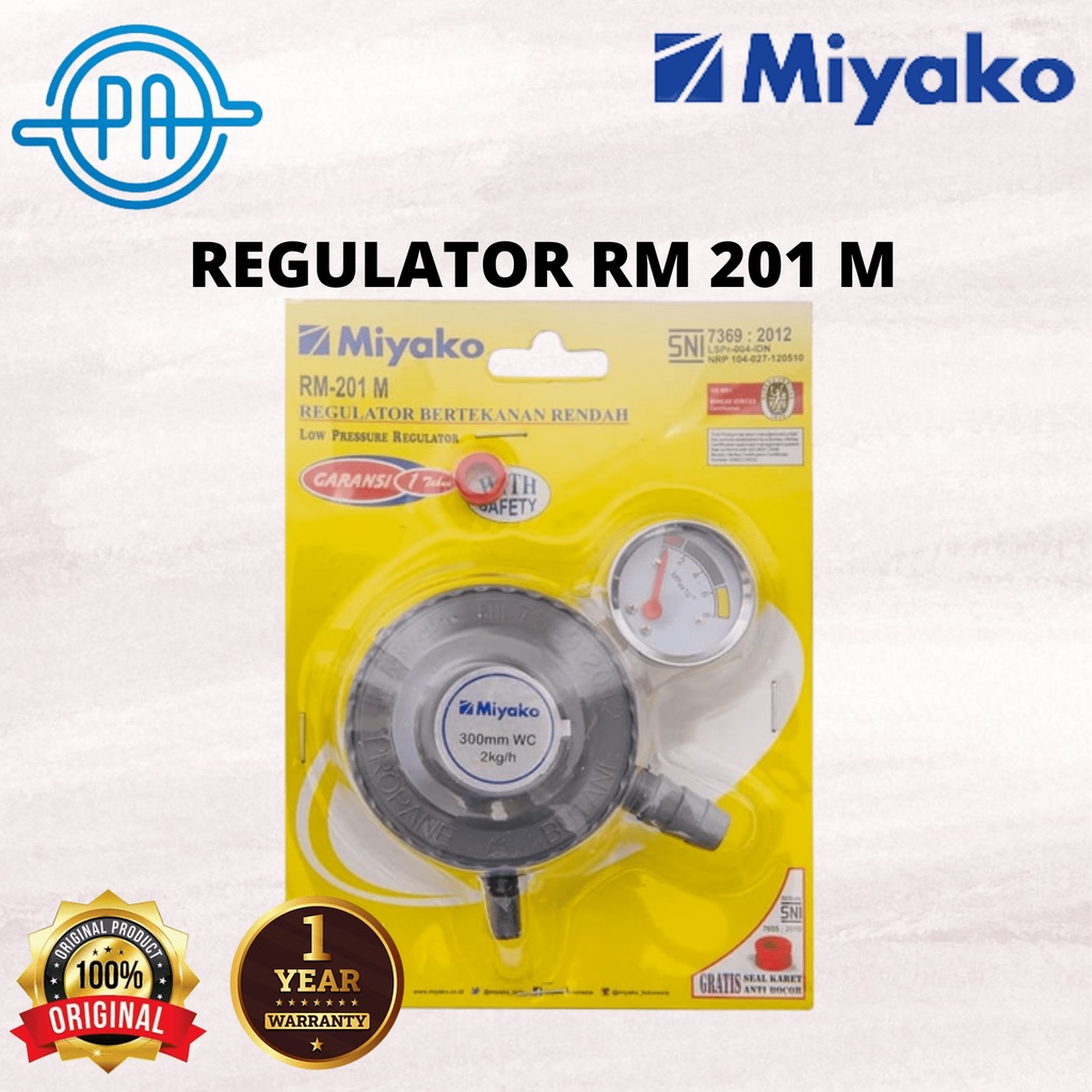 Regulator Meter Gas Miyako RM-201M | Tekanan rendah LPG RM201M 201 M