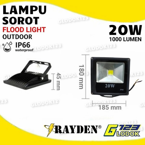 Lampu Sorot Flood Light LED 10 20 Watt 10W 20W Putih Kuning Waterproof