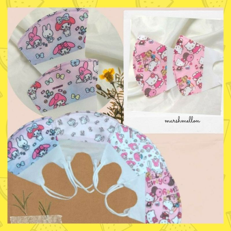 MASKER ANAK DUCKBILL MOTIF PRINT KOREA KARAKTER LUCU COWOK CEWEK MIX/BTS21/HELLO KITTY/MY MELODY/MIC