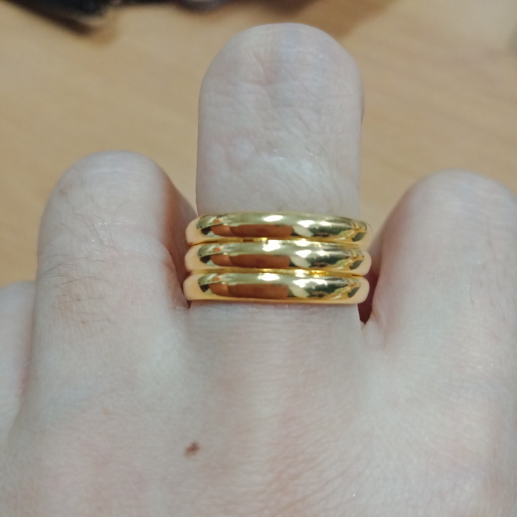 cincin anak dan dewasa emas asli model selisih polos kadar 700 70% 16k 22 1gram 8 9 10 11 12 13 14 15 16 ukir