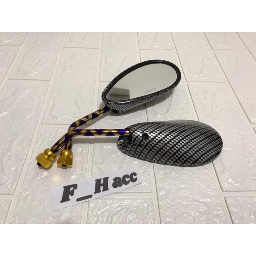 Spion blue xxx carbon tangkai pendek satria fu drat 12