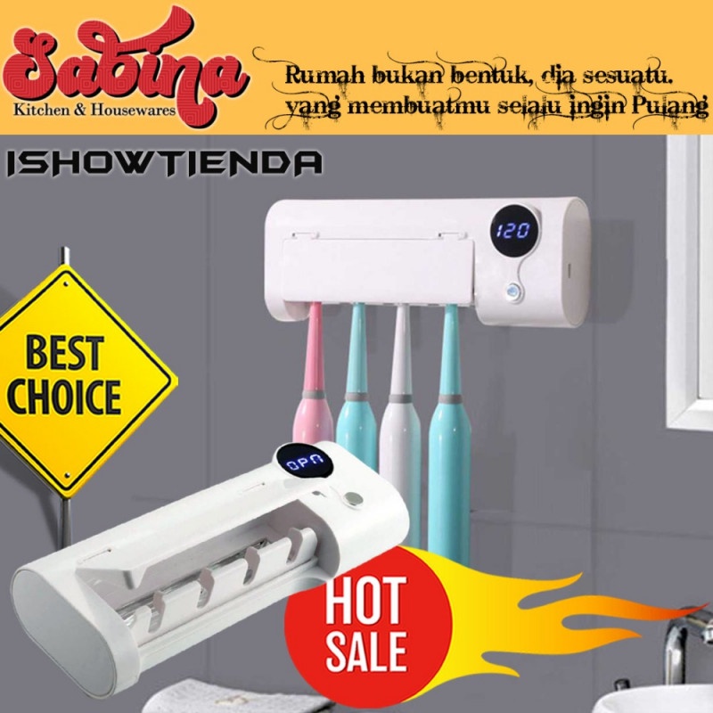 Rak Tempat Sikat Gigi UV Sterilizer Holder USB Rechargeable 1500mAh
