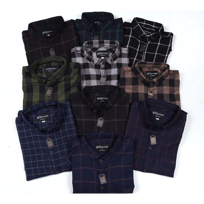 Kemeja Flanel Lengan Panjang Pria Wanita Korean Style Flanel Premium Distro Outfit Unisex