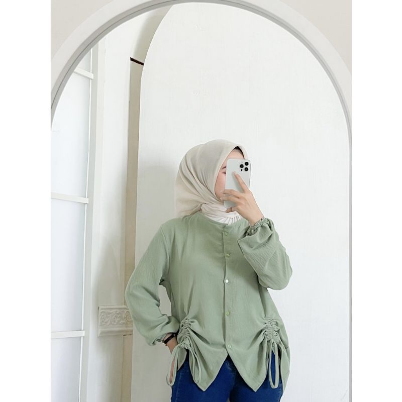 TERA TEBUS MURAH ROSSI HELWA BLOUSE SERUT ATASAN WANITA CRINGKEL