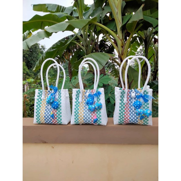 Tas jali motif rainbow plus accessories bag