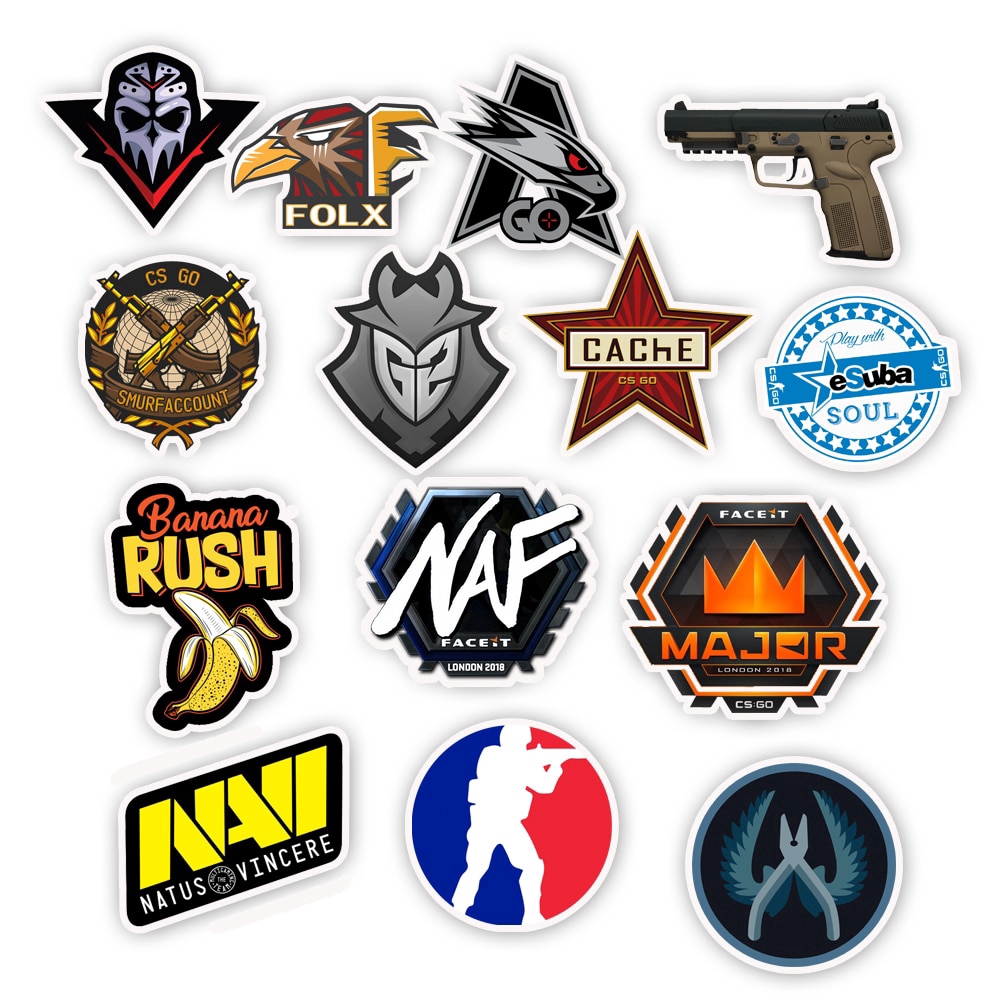 50pcs / lot Graffiti Anime Cs Go Funny Stickers Waterproof For Laptop / Motorcycle