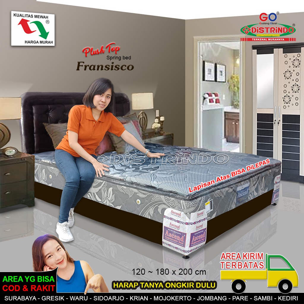 Jual Springbed Dengan Lapisan Plush Top Bisa Dilepas Mewah Tapi Murah ...