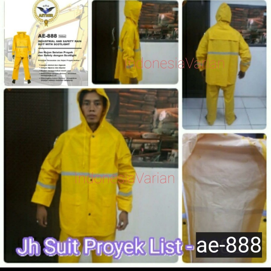 Jual Jas Proyek Aether Jas Hujan Terbaik Warna Kuning Yellow List