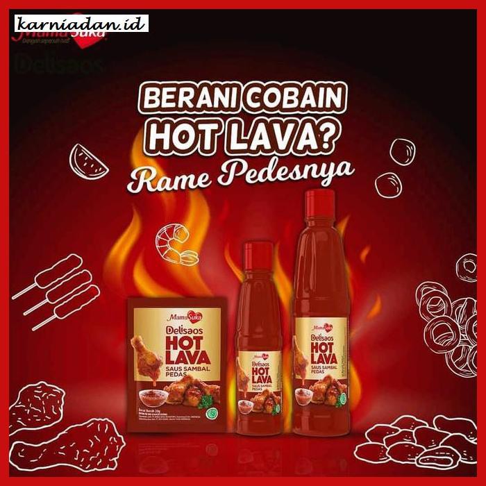 

Aneka-Sambal- Mamasuka Delisaos Hot Lava Saus Sambal Pedas Botol 260Ml -Pedeeeeeezzzzzzz.