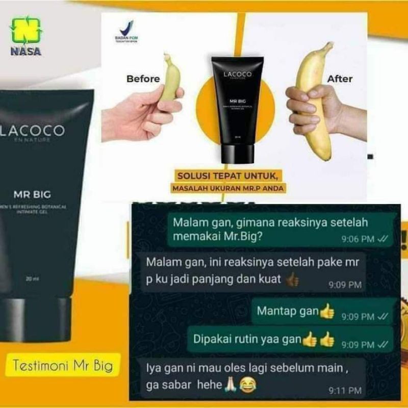 lacoco Mr big NASA ampuh untuk menambah ukuran Mr P