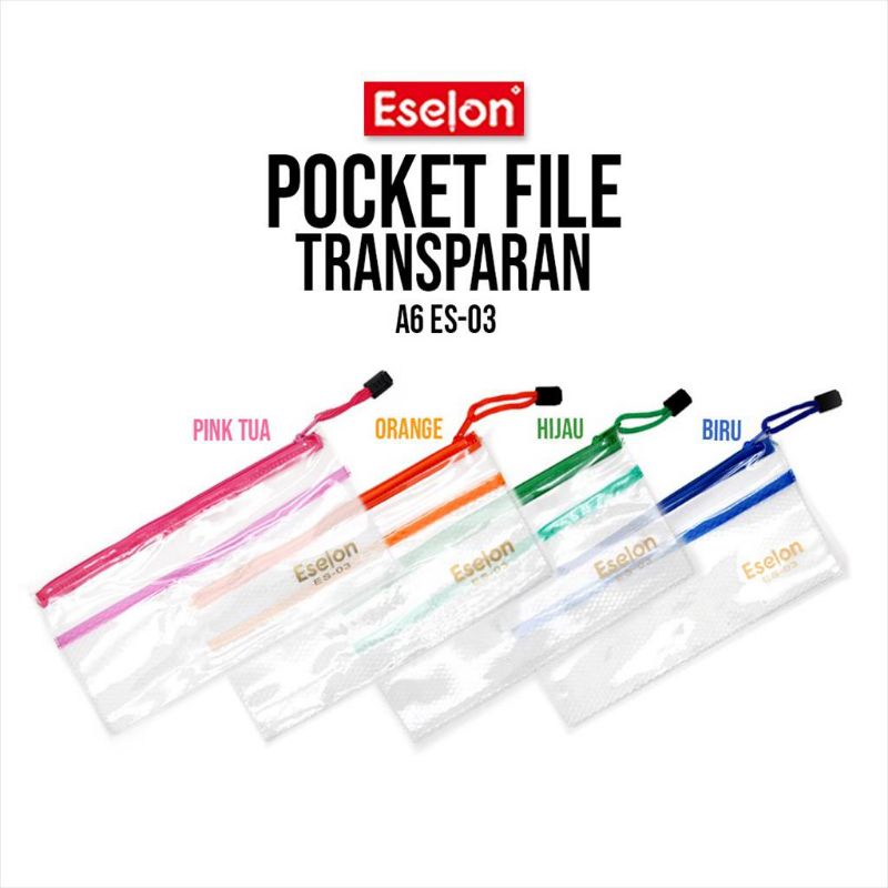 

Pocket File Transparant 4 Ukuran / Pocket File Bening Eselon Es-03