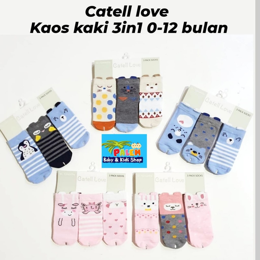 3 PCS KAOS KAKI BAYI NEWBORN BARU LAHIR ANAK BALITA ALAS KARET PREMIUM IMPORT BABY GROW