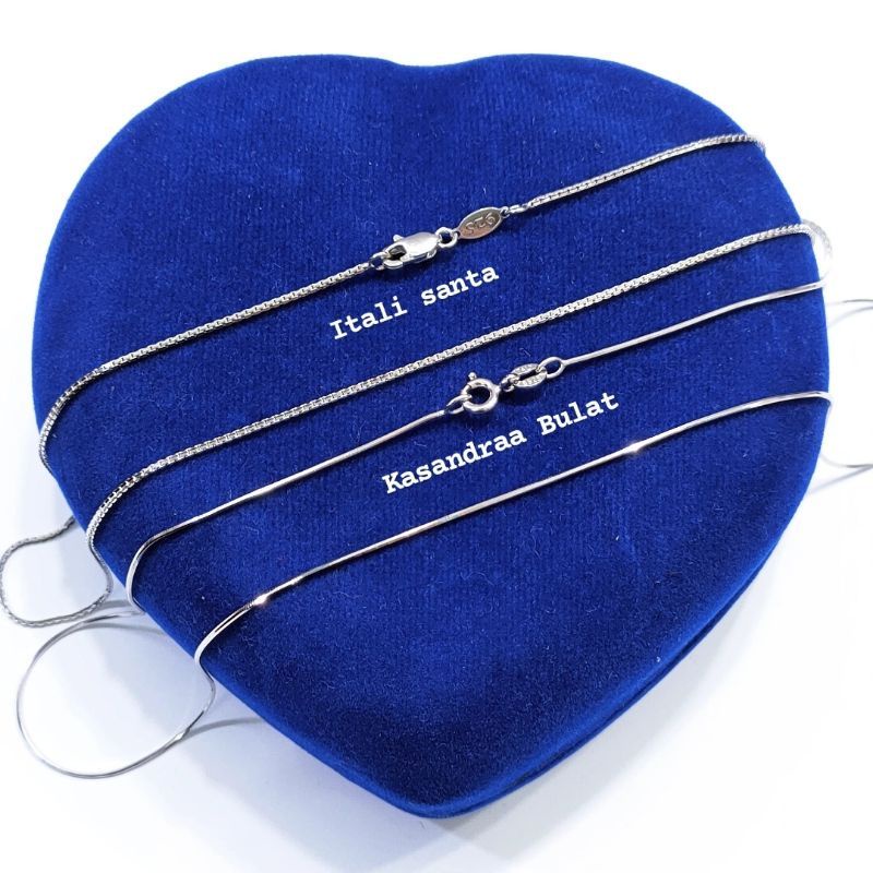 Kalung Perak Asli Silver 925 Lapis Emas Putih dengan Liontin Soliteer langsung - perhiasan perak wanita