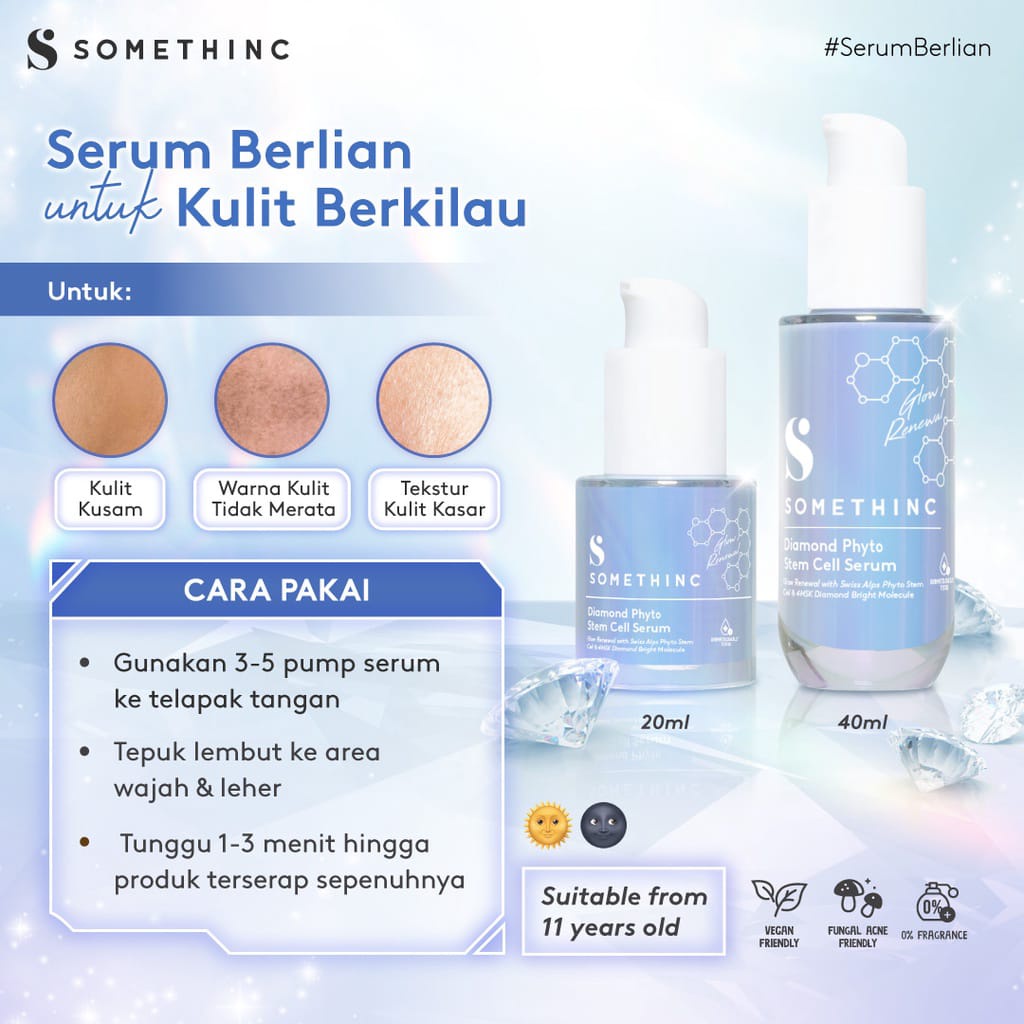 Somethinc Diamond Phyto Stem Cell Serum 20ml 40ml - Serum Diamond untuk Kulit Berkilau dan Cerah