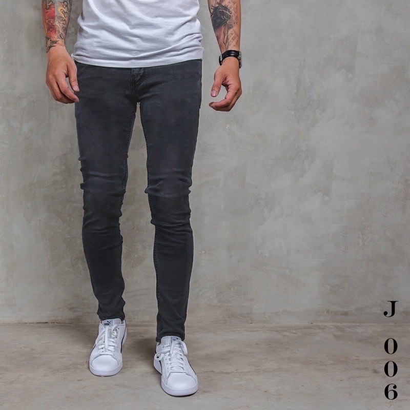 KBCollections Celana Panjang skinny jeans Abu Whisker Pria J-006