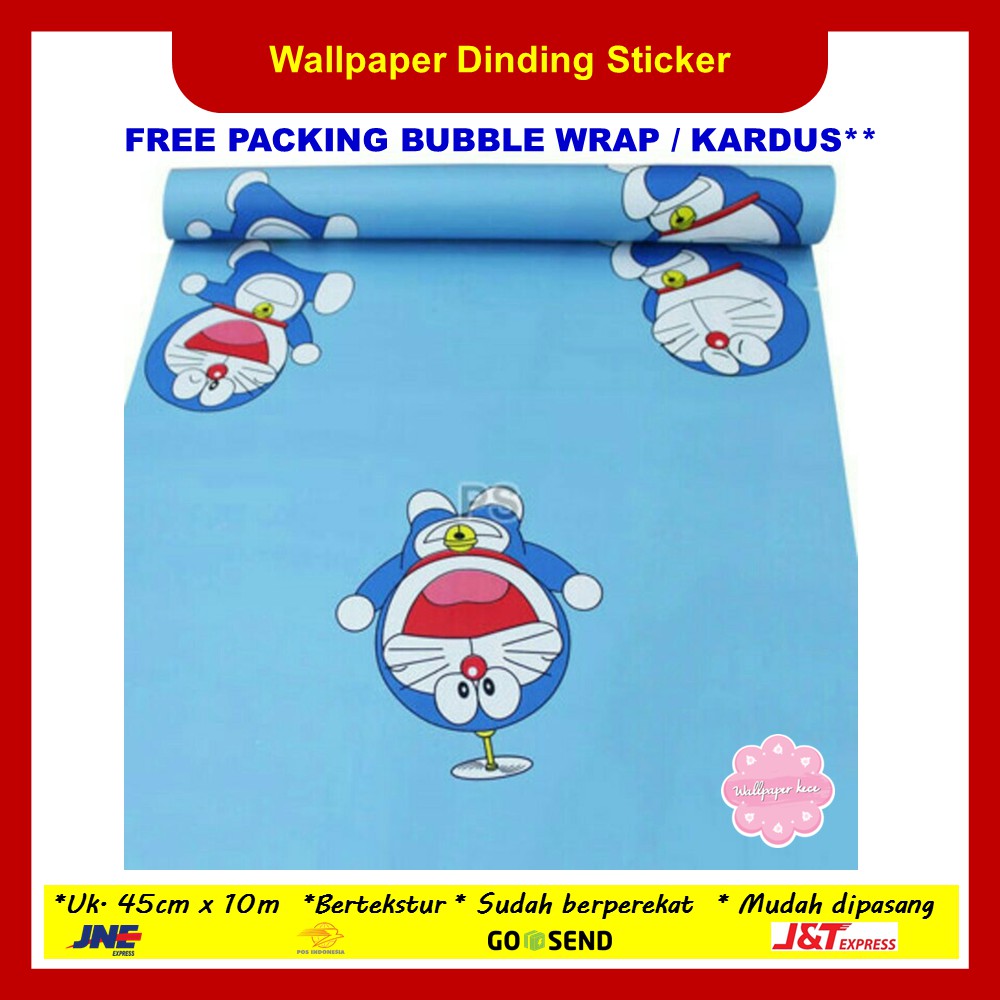  Wallpaper  Sticker Dinding  45cm  x  10m  Doraemon Biru 