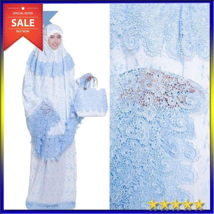TERLARIS MUKENA BEHEL PRADA NATALIE (SWAROVSKI)/MUKENA ANAK/MUKENA BALI/KATUN - UNGU