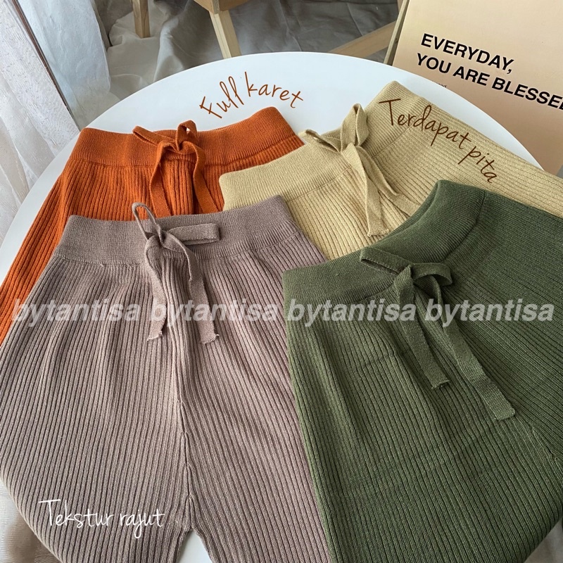 CELANA RAJUT SALUR KNIT PANTS FULL KARET