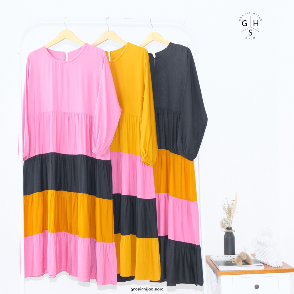 (DBY) GAMIS MIDI CARESA DRESS RAYON OVERSIZE  PREMIUM