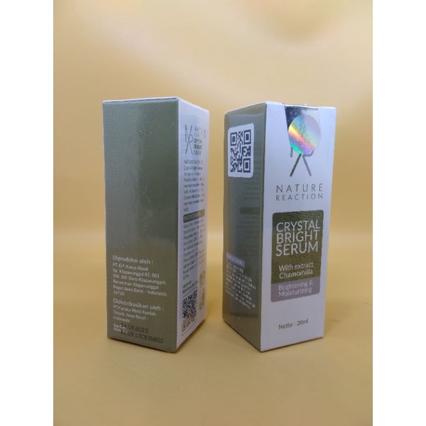 Nature Reaction Crystal Bright Serum Pencerah Wajah Penghilang Bekas Jerawat Asli Original 20 ml