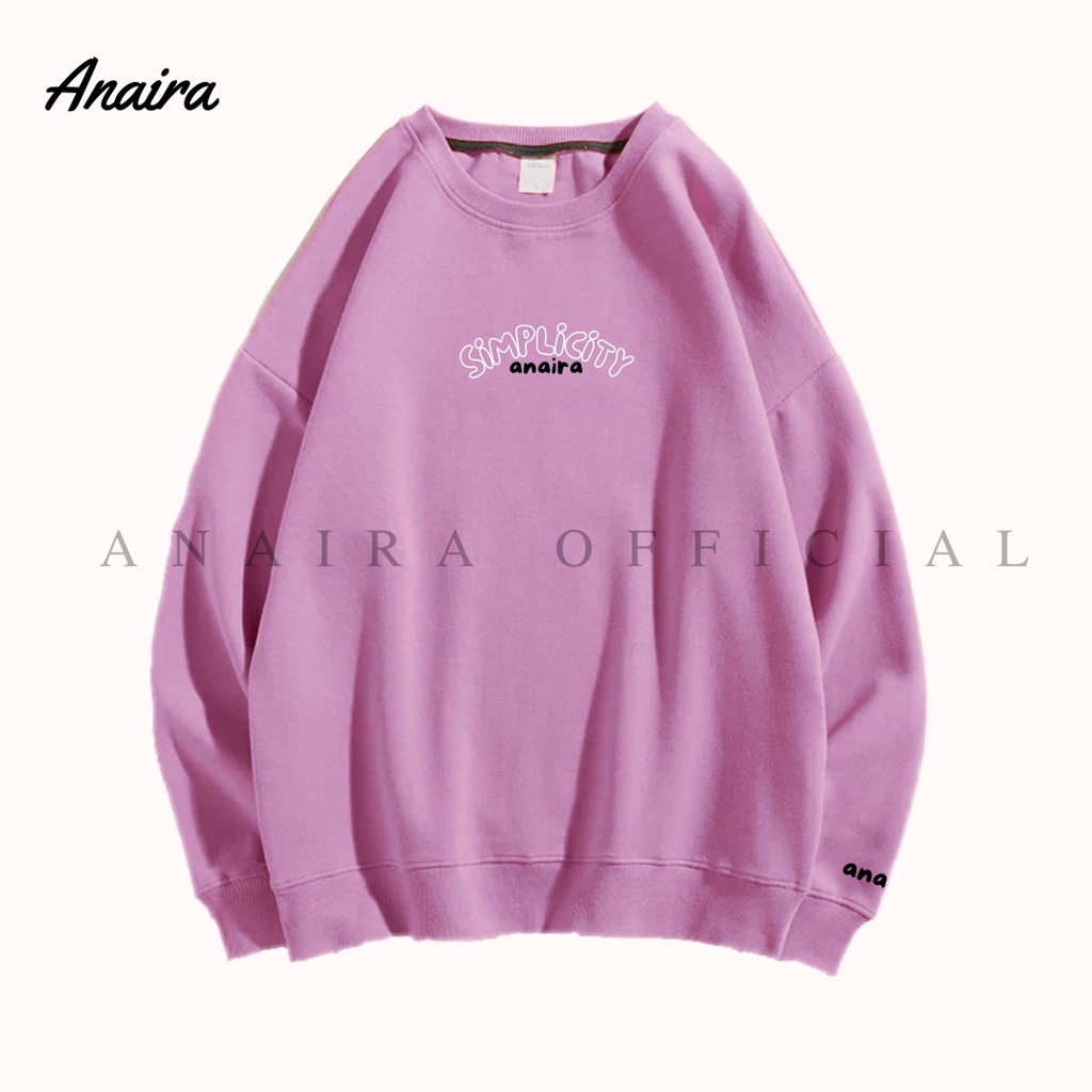 SIMPLICITY SWEATER CREWNECK WANITA OVERSIZE  ANAIRAOFFICIAL