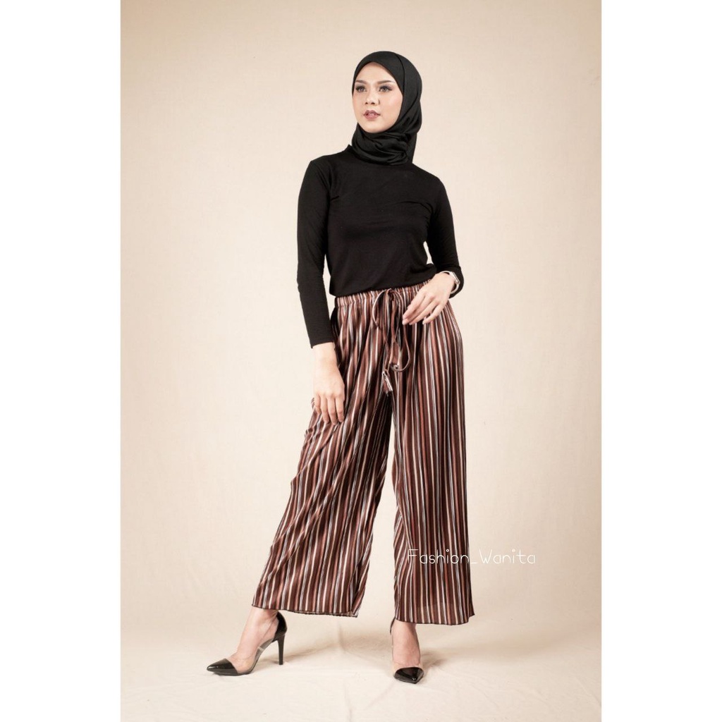 KULOT PLISKET PANJANG MOTIF SALUR/NORWAY CULLOTES PANTS/ KULOT CANDY PREMIUM