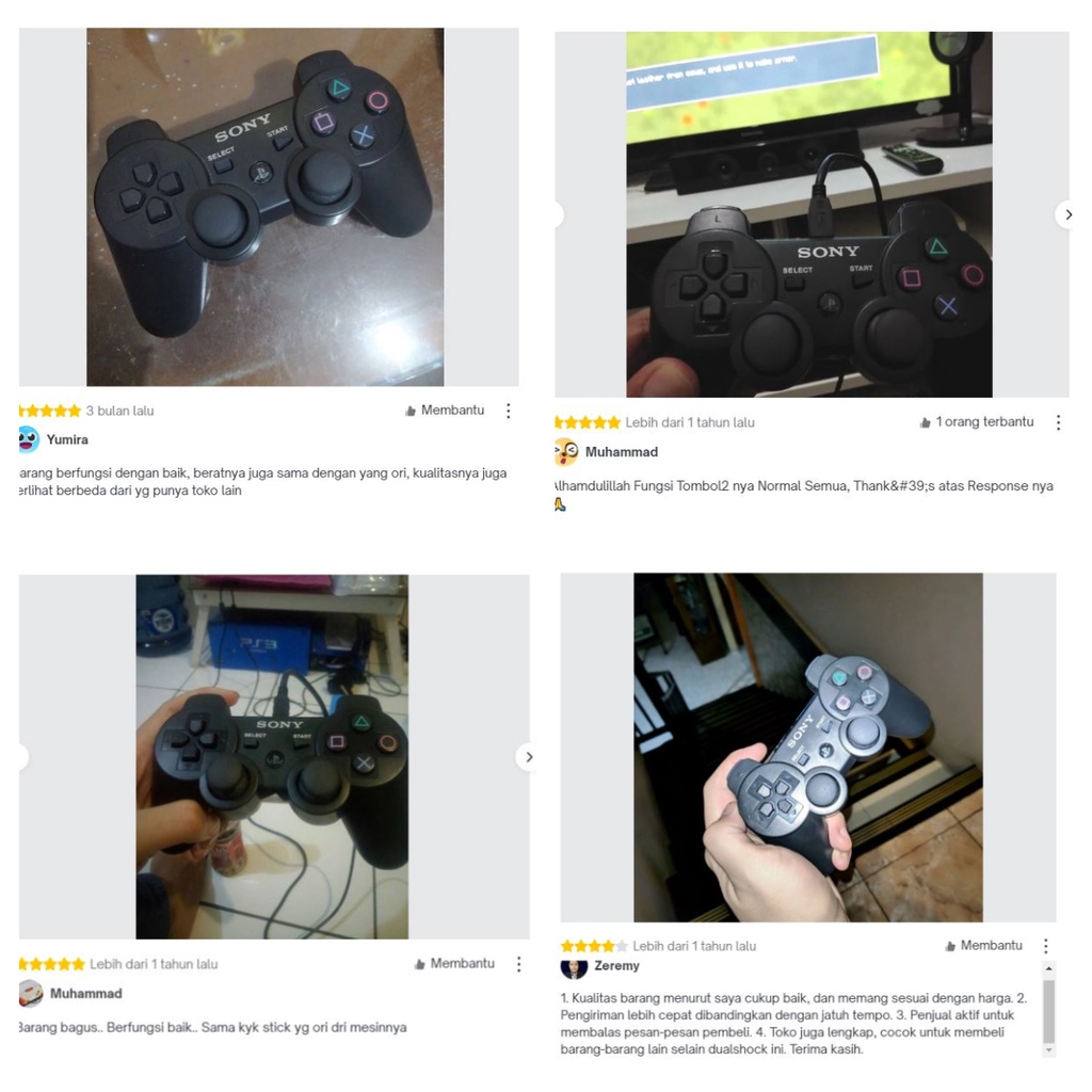 Gamepad Stik Stick PS3 Dualshock 3 Getar Wireless Controller