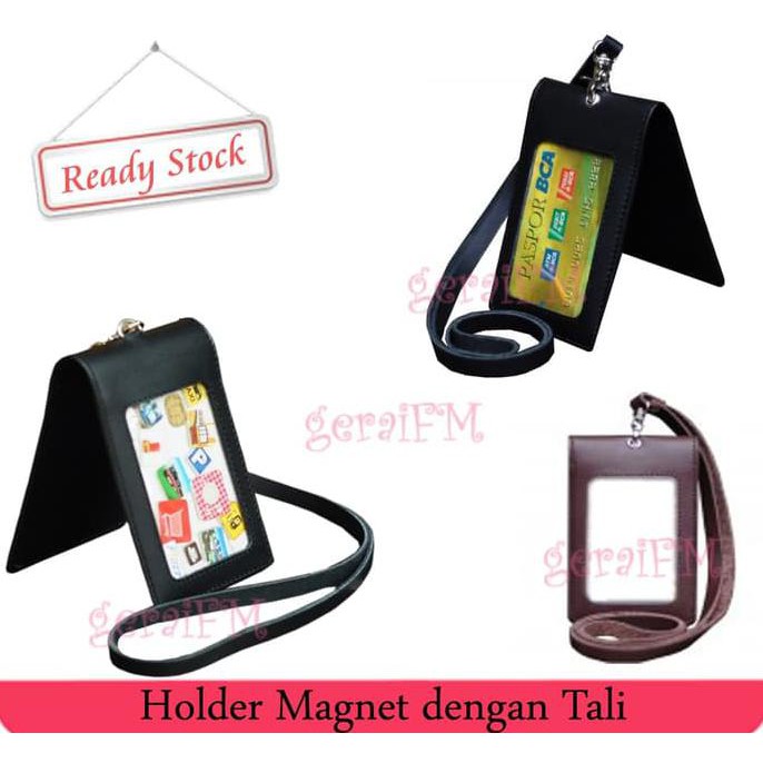 

Holder Name Tag Magnet + Tali Kulit - Hitam ORIGINAL