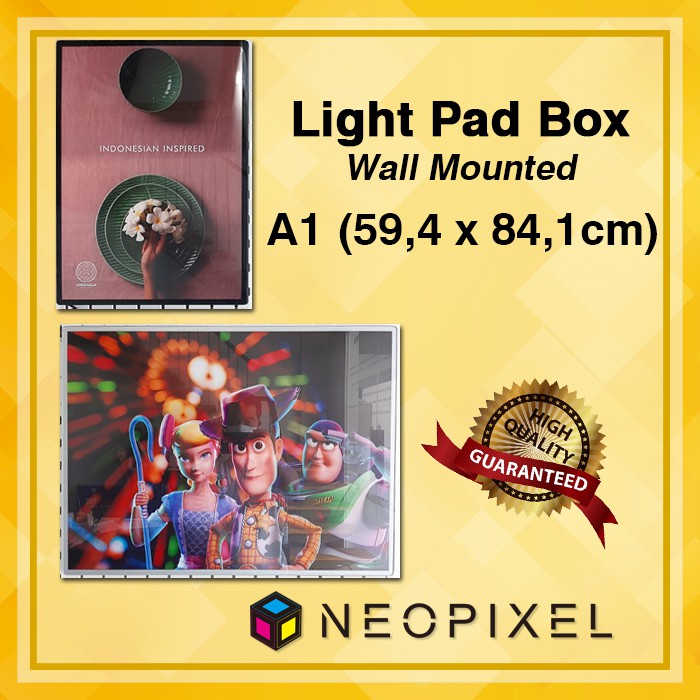 Papan Neon Box LightBox Custom Menu Cafe LED Lightpad A1 Wall Mounted