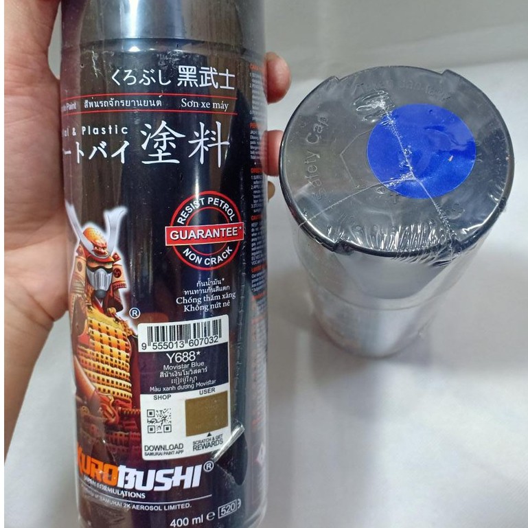 Samurai Paint Kurobushi Cat Pilox Pilok 400 ml - Moviestar Blue / Biru Metalik Yamaha (Y688*)