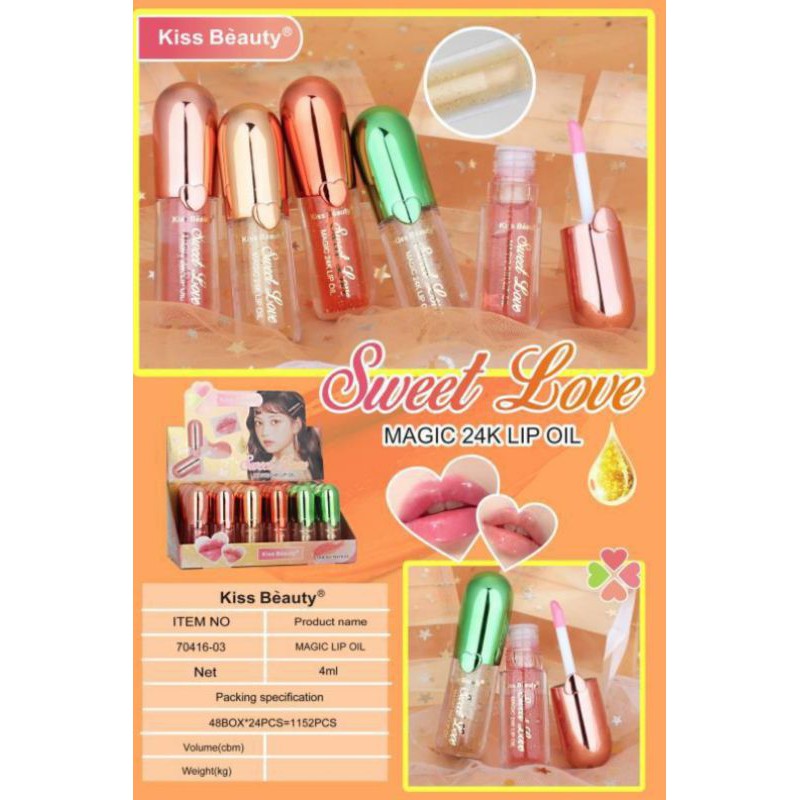 ECER LIP OIL MAGIC VITAMIN PINK BIBIR  24K SWEET LOVE/LIP OIL BIBIR CRISTAL NO.70416-03 | 70152-03