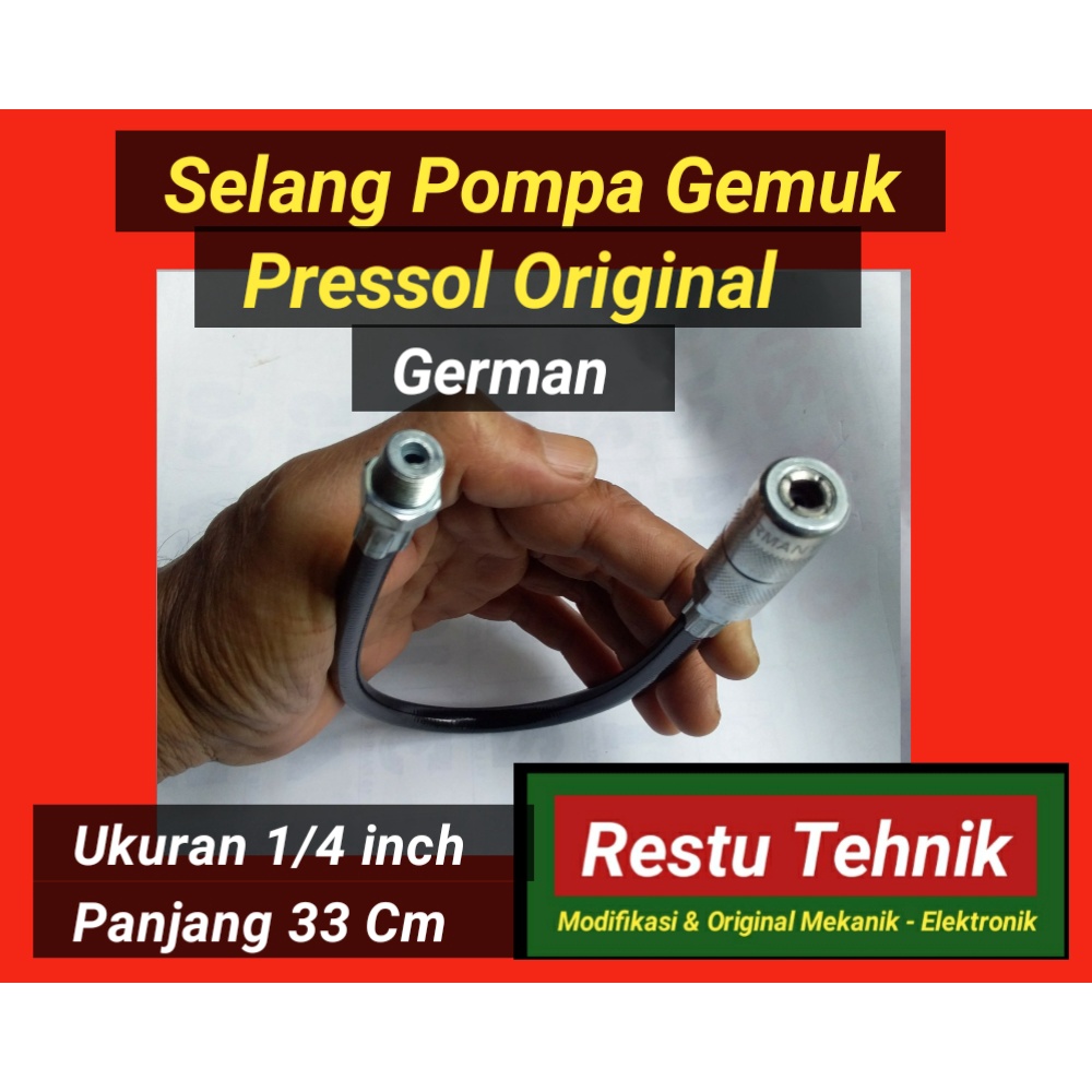 Selang pompa gemuk Pressol Original - Nipple Grease Hose Pressol Original  German ¼ inch